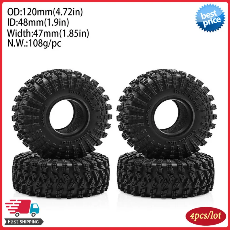 1.9inch RC Crawler Car Rubber Rock Wheel Tires for 1/10 Traxxas TRX4 TRX6 Axial SCX10 90046 RC4WD D90 D110 Upgrade Parts
1.9inch RC Crawler Car Rubber Rock Wheel Tires for 1/10 Traxxas TRX4 TRX6 Axial SCX10 90046 RC4WD D90 D110 Upgrade Parts