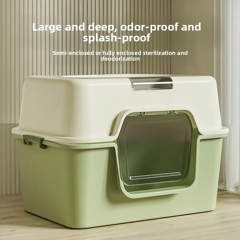Enclosed Large Cat Litter Box Full Covered Giant Cat Toilet Mess Proof Sanitized Modern Design Premium Kitten Toilet Bowl
Enclosed Large Cat Litter Box Full Covered Giant Cat Toilet Mess Proof Sanitized Modern Design Premium Kitten Toilet Bowl