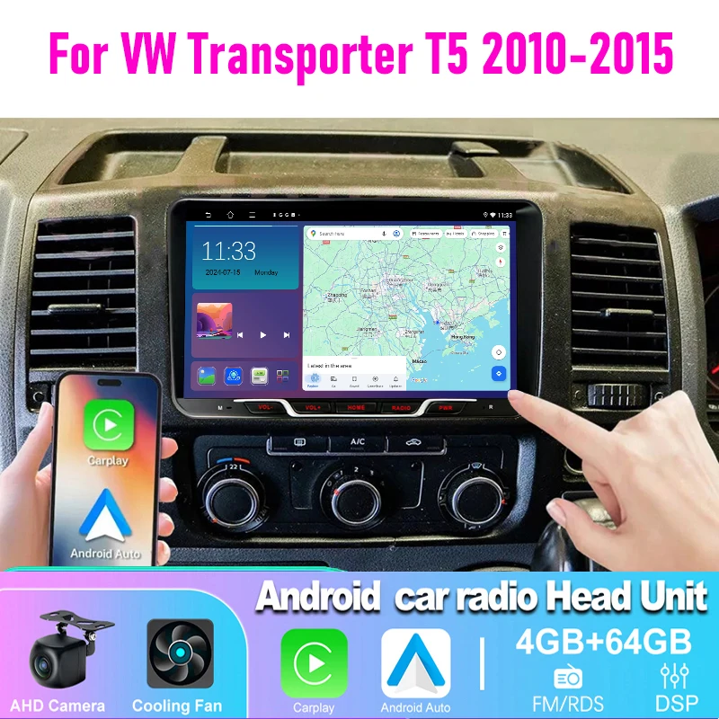 4-64GB 9" Car Radio For VW Transporter T5 2010-2015 Wireless Carplay Android 13 Auto Head Unit GPS Navi BT Bluetooth
4-64GB 9" Car Radio For VW Transporter T5 2010-2015 Wireless Carplay Android 13 Auto Head Unit GPS Navi BT Bluetooth