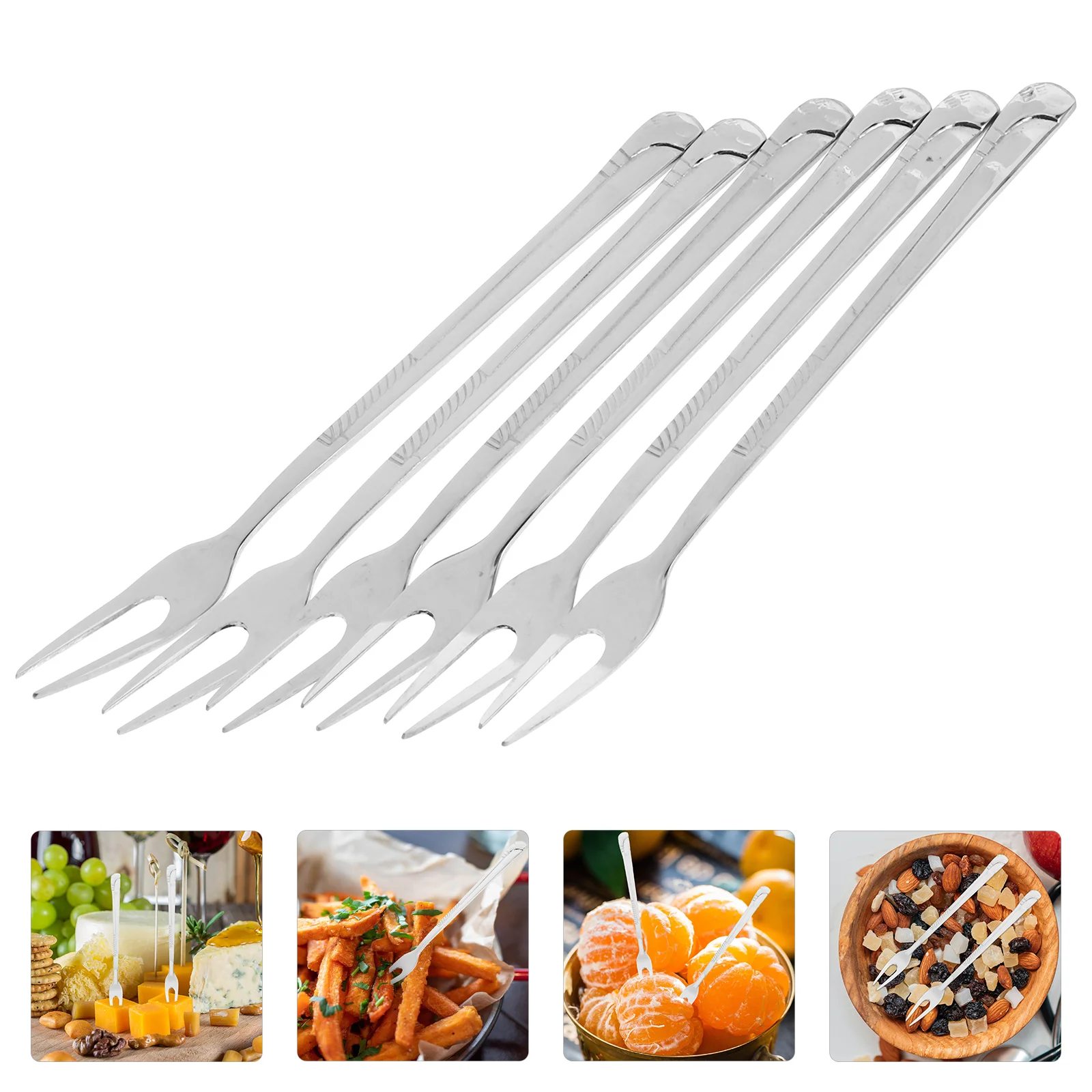 6 Pcs Stainless Steel Fruit Fork Forks Appetizers Convenient Dessert 304 Salad Small
6 Pcs Stainless Steel Fruit Fork Forks Appetizers Convenient Dessert 304 Salad Small
