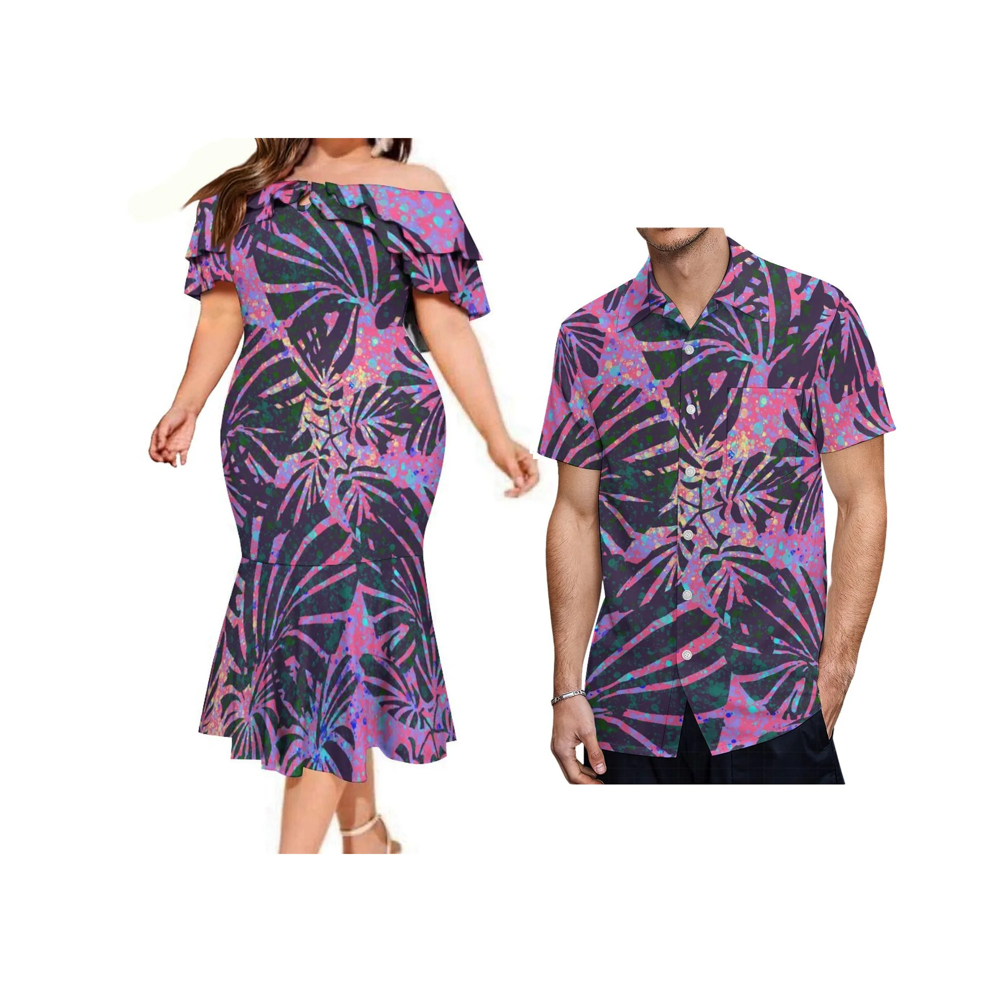Custom Off-The-Shoulder Women Dress Polynesian Style With Men Ah Roja Shirt Couple Set Free Shipping
Custom Off-The-Shoulder Women Dress Polynesian Style With Men Ah Roja Shirt Couple Set Free Shipping