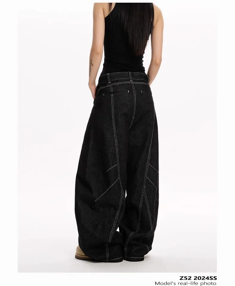 Women's Retro Dark Blue Bright Thread Spliced Jeans Y2k Korean Harajuku Fashion Office Girl Loose Wide Legs Trendy Floor Pants
Women's Retro Dark Blue Bright Thread Spliced Jeans Y2k Korean Harajuku Fashion Office Girl Loose Wide Legs Trendy Floor Pants