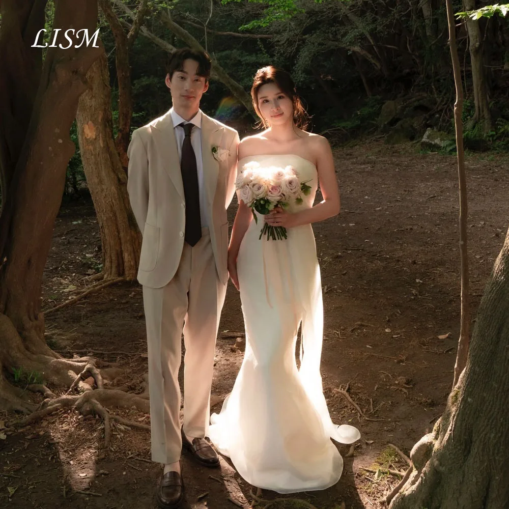 LISM Strapless Mermaid Korea Wedding Dresses Photo Shoot Silk Organza Customized Elegant Bridal Gowns 웨딩드레스 Bride Dress
LISM Strapless Mermaid Korea Wedding Dresses Photo Shoot Silk Organza Customized Elegant Bridal Gowns 웨딩드레스 Bride Dress