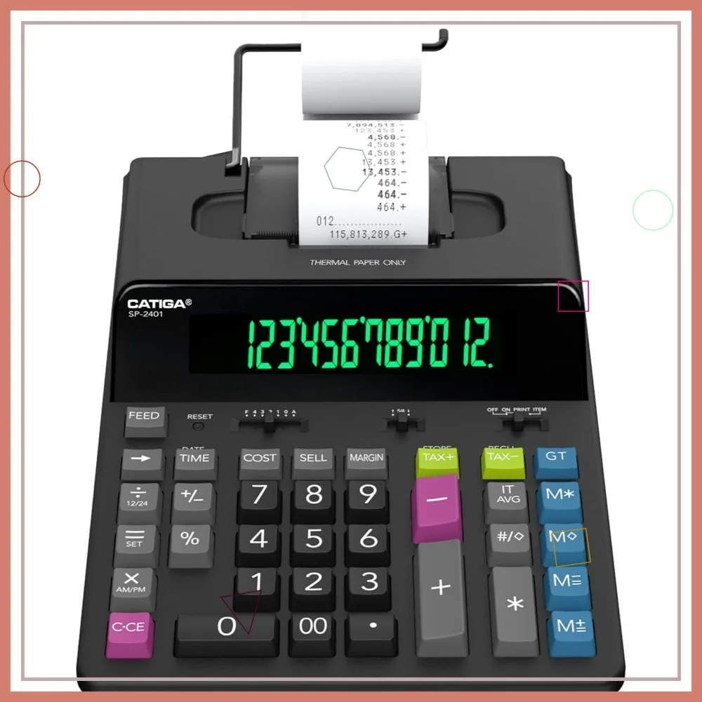 12-Digit Thermal Printing Calculator with Tape Output, Ink-Free Adding Machine, Fast Quiet Operation, Large Display
12-Digit Thermal Printing Calculator with Tape Output, Ink-Free Adding Machine, Fast Quiet Operation, Large Display