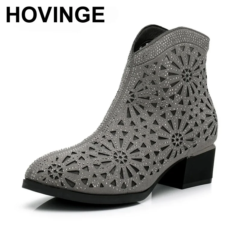 HOVINGE Crystal Women Boots Hollow-Out Ankle Boots Mesh Summer Boots Square High Heel Women Shoes
HOVINGE Crystal Women Boots Hollow-Out Ankle Boots Mesh Summer Boots Square High Heel Women Shoes