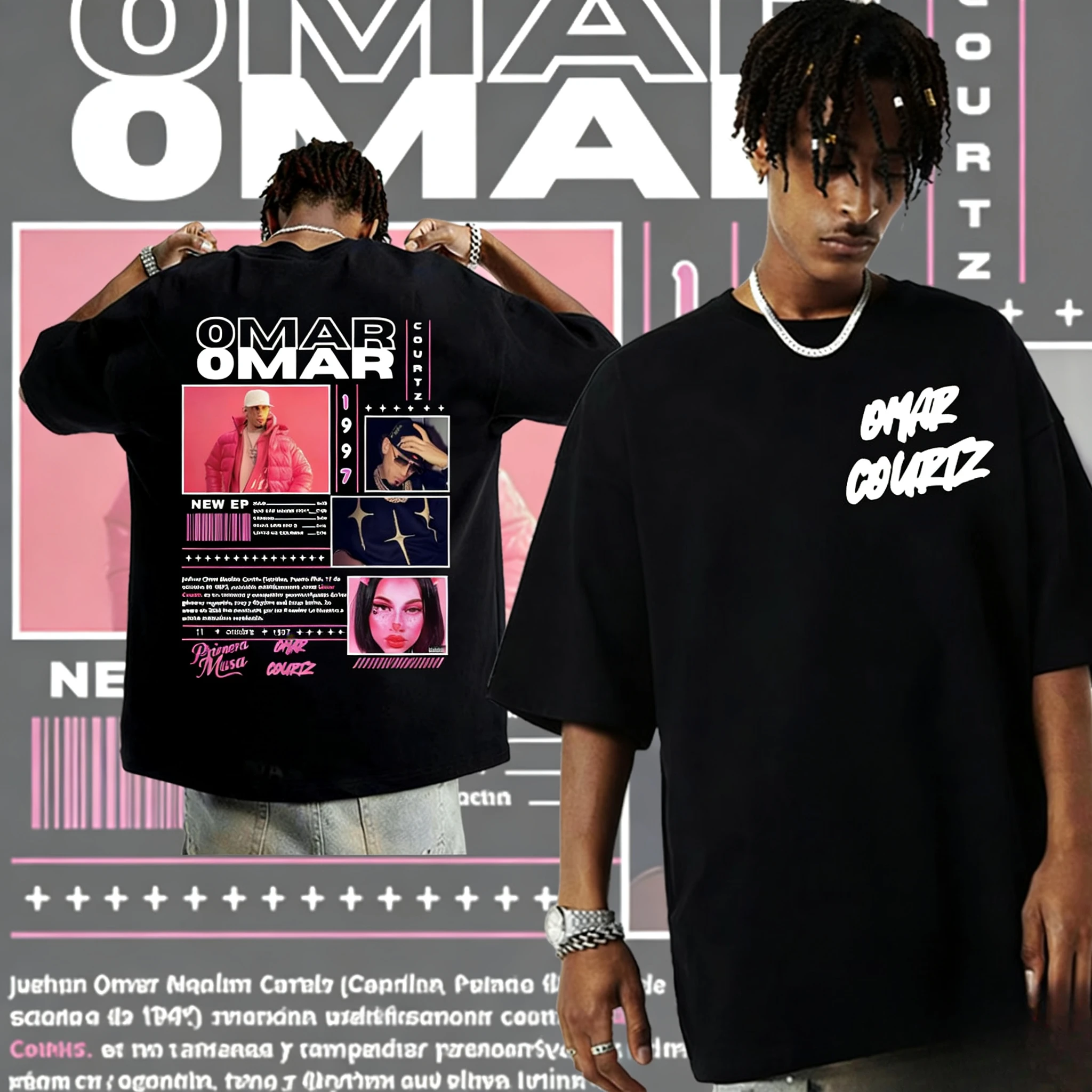 Rapper Omar Courtz Primera Musa Album Tour T-shirt for Men and Women Harajuku 2025-26 Summer Pure Cotton Print 100% T-shirt
Rapper Omar Courtz Primera Musa Album Tour T-shirt for Men and Women Harajuku 2025-26 Summer Pure Cotton Print 100% T-shirt