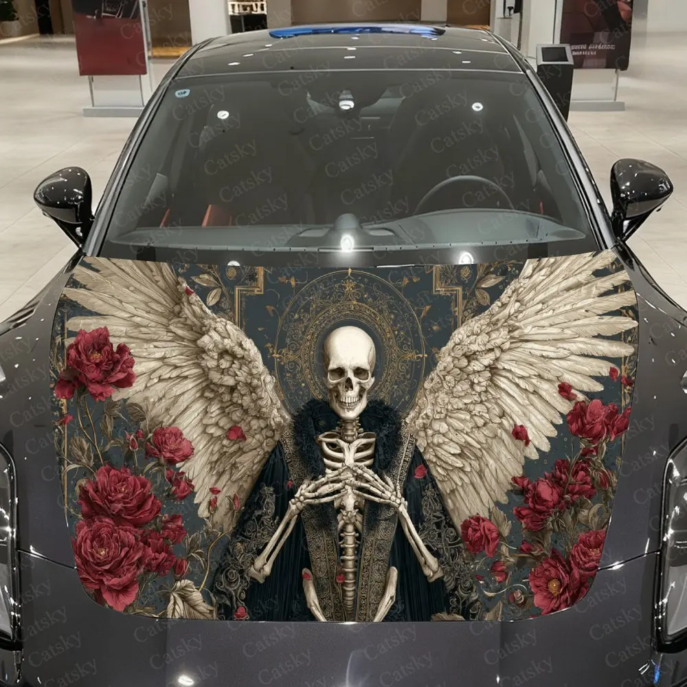 Sacred-Robed Winged Skeleton & Roses Car Vinyl Wrap, PVC Material Waterproof Car Hood Sticker, Self-Adhesive Scratch-Resistant S
Sacred-Robed Winged Skeleton & Roses Car Vinyl Wrap, PVC Material Waterproof Car Hood Sticker, Self-Adhesive Scratch-Resistant S