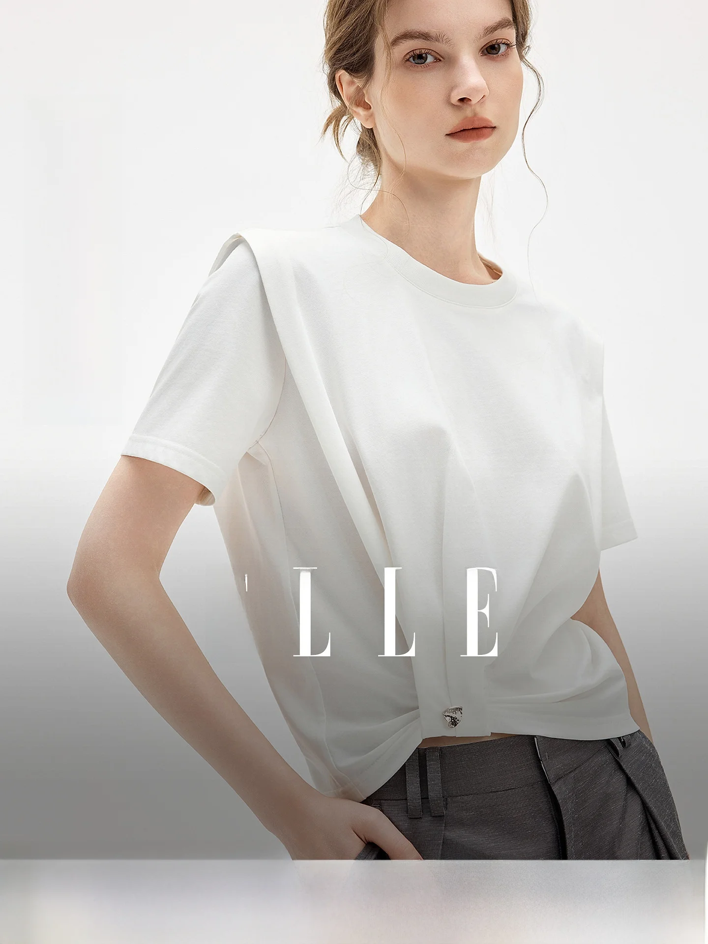 Elle Commuter Knot Design round Neck Short Sleeve Women's T-Shirt Summer New Style Cotton Antibacterial Standard Fit Top
Elle Commuter Knot Design round Neck Short Sleeve Women's T-Shirt Summer New Style Cotton Antibacterial Standard Fit Top