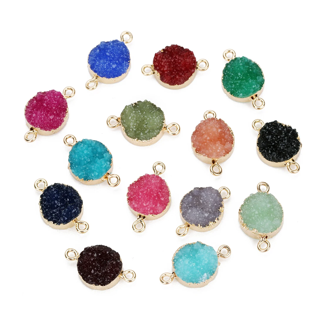 5PCS Resin Imitation Crystal Cluster Stone Double Hole Pendant Connetor DIY Jewelry Making Necklace Earrings Accessories Supply
5PCS Resin Imitation Crystal Cluster Stone Double Hole Pendant Connetor DIY Jewelry Making Necklace Earrings Accessories Supply
