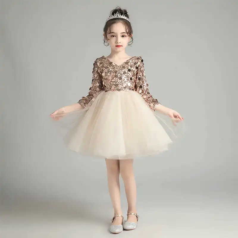 Gold Tulle Sequin V-Neck Flower Girl Wedding Dress Teen Girls Evening Prom Gown Kids Birthday Party Clothing Princess Costume
Gold Tulle Sequin V-Neck Flower Girl Wedding Dress Teen Girls Evening Prom Gown Kids Birthday Party Clothing Princess Costume