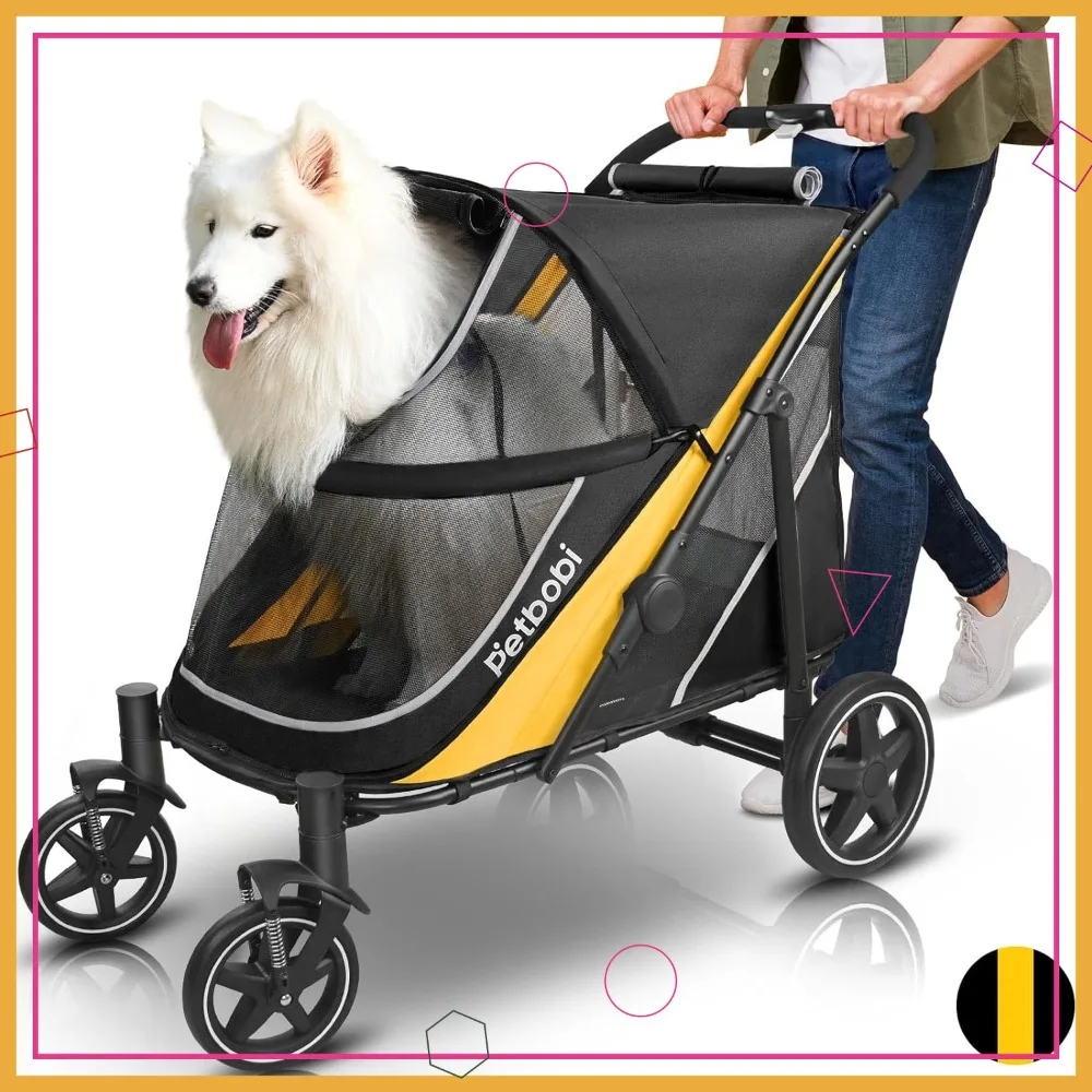 Foldable Dog Stroller for Large & Medium Dogs, Dual Entry, All-Terrain with Brake, Holds up to 80 lbs
Foldable Dog Stroller for Large & Medium Dogs, Dual Entry, All-Terrain with Brake, Holds up to 80 lbs