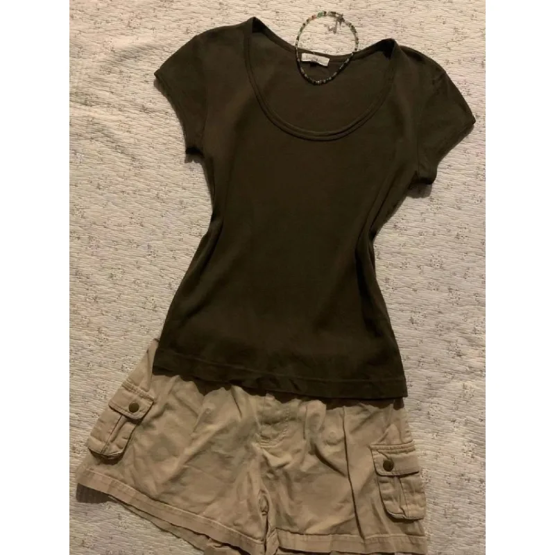 American Vintage Green Short Sleeve T-shirt Women 2024 Summer Basic Casual Fashion Simple Top Trend New Pulovers Elegant Tees
American Vintage Green Short Sleeve T-shirt Women 2024 Summer Basic Casual Fashion Simple Top Trend New Pulovers Elegant Tees