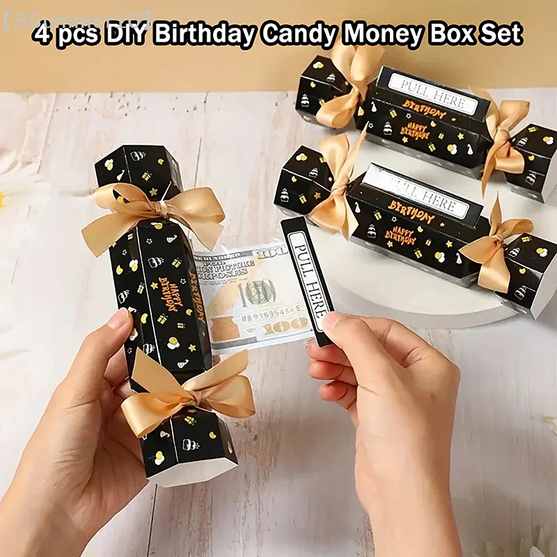 【SSummer10】4-piece DIY Birthday Candy Money Box, Black Surprise Money Bag, Rectangular Birthday Money Bag Surprise Gift Box【SS】
【SSummer10】4-piece DIY Birthday Candy Money Box, Black Surprise Money Bag, Rectangular Birthday Money Bag Surprise Gift Box【SS】