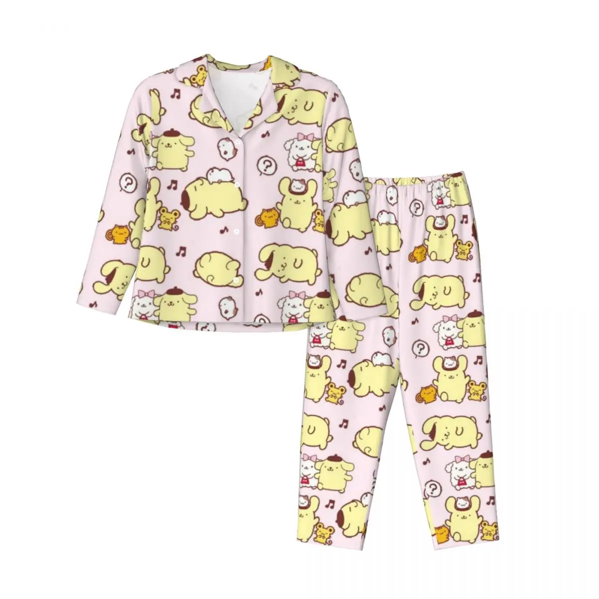 Sanrio Pompompurin Women's Pajamas Set Button Down Pajama 2 Piece Suit Pyjama Femme Nightwear Loungewear
Sanrio Pompompurin Women's Pajamas Set Button Down Pajama 2 Piece Suit Pyjama Femme Nightwear Loungewear