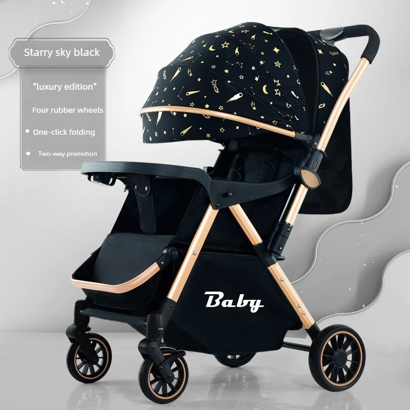 High Landscape Baby Stroller with Reversible Seat One Click Folding Rubber Wheels and Multi Shock Absorption Design
High Landscape Baby Stroller with Reversible Seat One Click Folding Rubber Wheels and Multi Shock Absorption Design