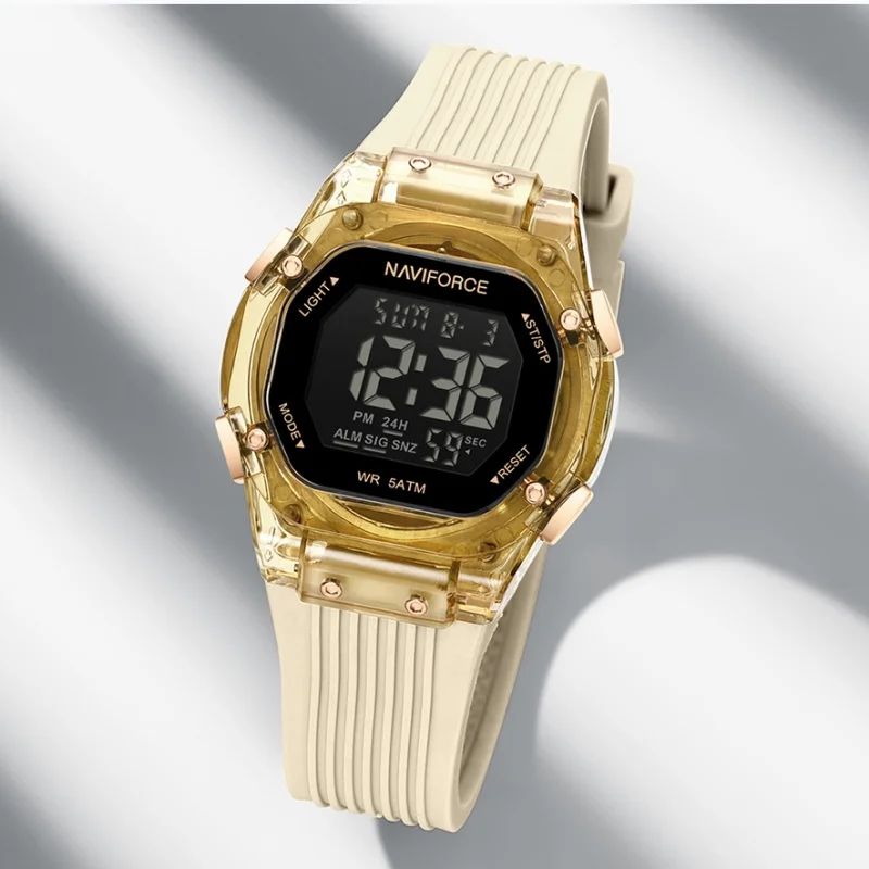 NAVIFORCE New Sport Watch for Women 50m Water Resistance LED Light Multifunction Watch Stopwatch Silica Strap Alarm Clock NF6114
NAVIFORCE New Sport Watch for Women 50m Water Resistance LED Light Multifunction Watch Stopwatch Silica Strap Alarm Clock NF6114