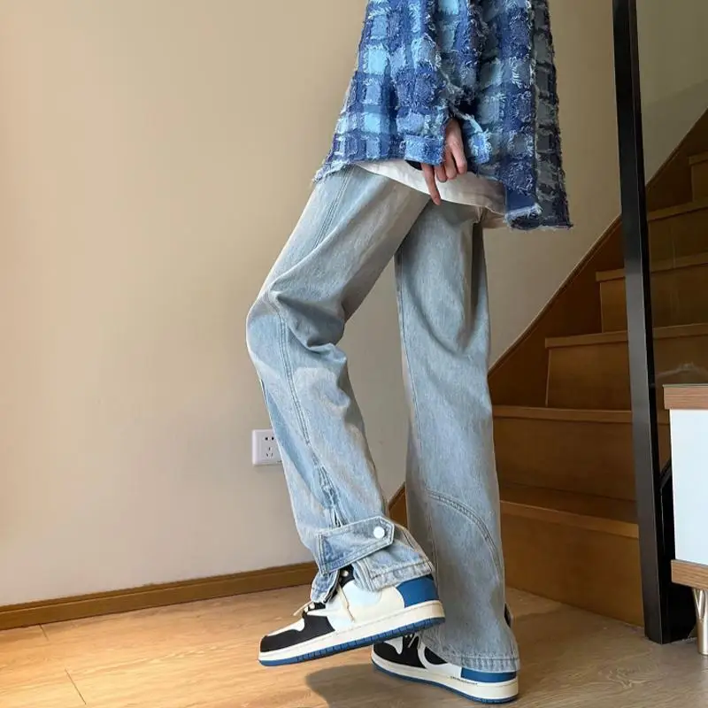 Autumn Men's Straight Fit American Style Vintage Cargo Pants Versatile Wide Leg Jeans Harajuku Trousers Casual Denim Pants T54
Autumn Men's Straight Fit American Style Vintage Cargo Pants Versatile Wide Leg Jeans Harajuku Trousers Casual Denim Pants T54