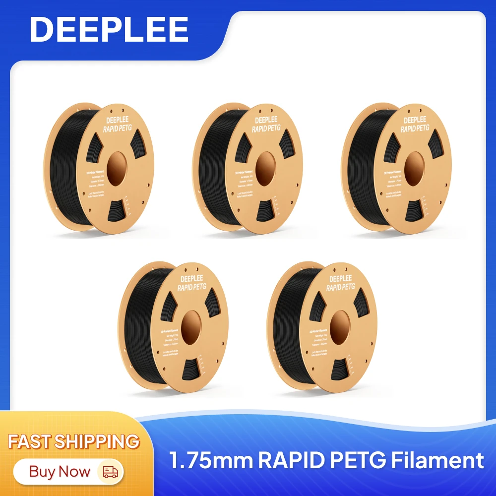 DEEPLEE Rapid PETG Filament 1.75mm 1KG 3d printing materials PETG Black Filament 1kg Fits for Most FDM 3D Printers DEEPLEE
DEEPLEE Rapid PETG Filament 1.75mm 1KG 3d printing materials PETG Black Filament 1kg Fits for Most FDM 3D Printers DEEPLEE