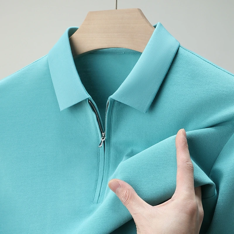 Top Quality Men Trendy Simple Silk Cotton Tops Summer 2025 Classic Fashion Zipper Polos Short Sleeve Casual Solid Business Shirt
Top Quality Men Trendy Simple Silk Cotton Tops Summer 2025 Classic Fashion Zipper Polos Short Sleeve Casual Solid Business Shirt