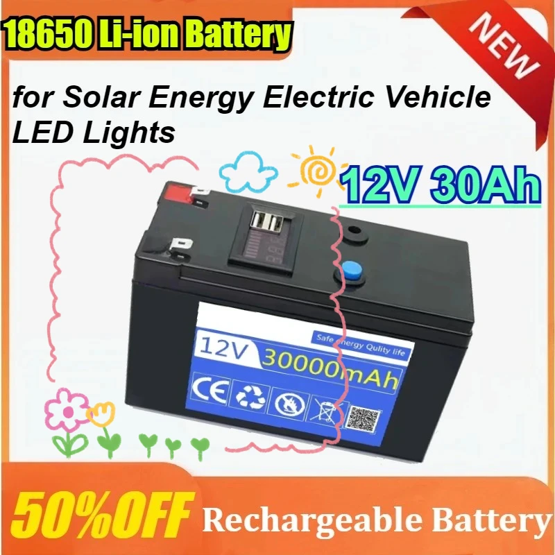 12V 30Ah 18650 Rechargeable Lithium Battery for Solar Energy Electric Vehicle LED Lights
12V 30Ah 18650 Rechargeable Lithium Battery for Solar Energy Electric Vehicle LED Lights