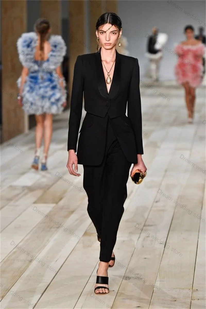 Black Cotton Women Suit Set 2 Piece Blazer+Pants Trousers Formal Office Lady Jacket Wedding Tuxedo Customized Prom Coat
Black Cotton Women Suit Set 2 Piece Blazer+Pants Trousers Formal Office Lady Jacket Wedding Tuxedo Customized Prom Coat