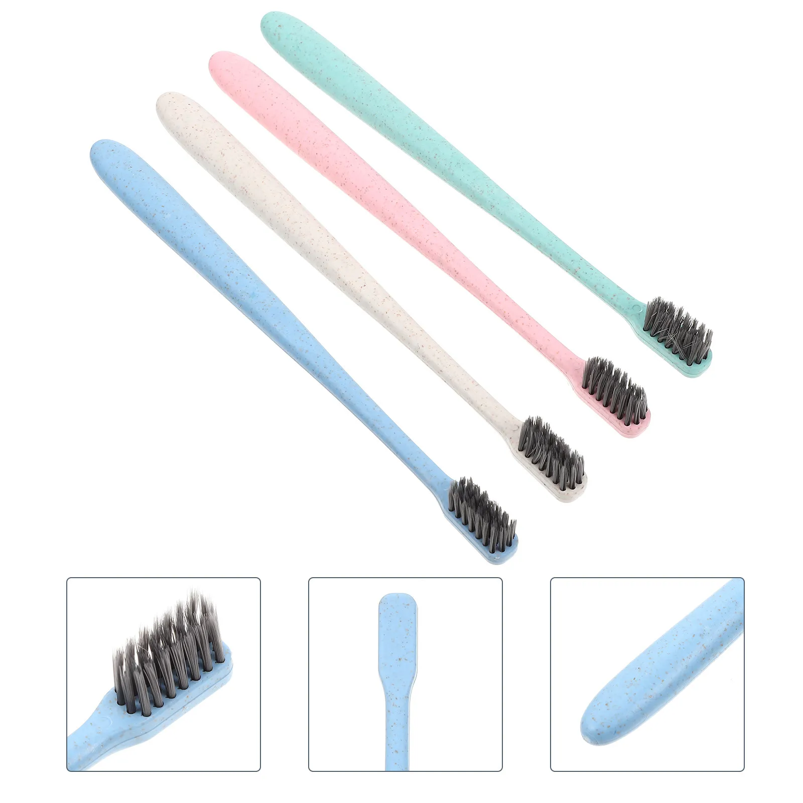 12Pcs Charcoal Toothbrush Wheat Straw Handle Soft Bristle Portable Travel Toothbrush Household Oral Cleaning Tool Lightweight
12Pcs Charcoal Toothbrush Wheat Straw Handle Soft Bristle Portable Travel Toothbrush Household Oral Cleaning Tool Lightweight