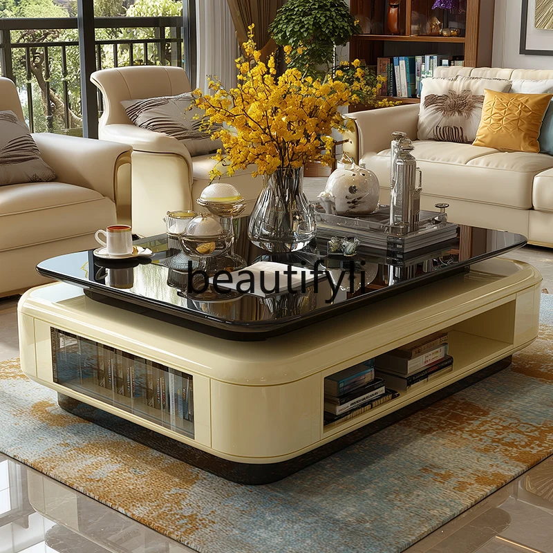 Glass coffee table, living room, household double-layer heightened tea table, modern simple hollow coffee table
Glass coffee table, living room, household double-layer heightened tea table, modern simple hollow coffee table