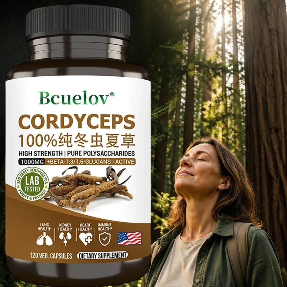 Cordyceps Capsules 1000mg - Helps with Energy, Natural Endurance, Immune & Cardiovascular Health
Cordyceps Capsules 1000mg - Helps with Energy, Natural Endurance, Immune & Cardiovascular Health