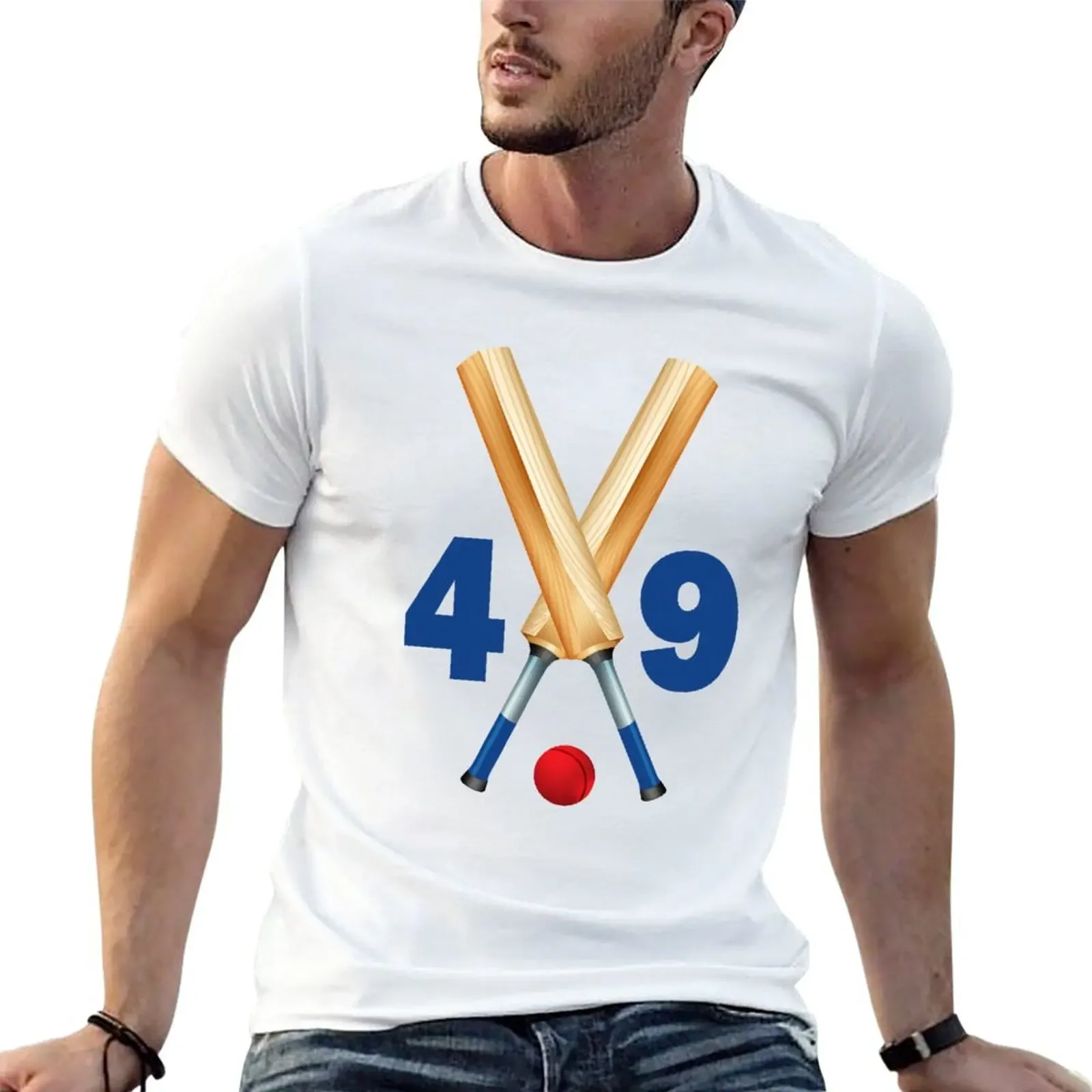New Cricket number 49 - forty nine with bats and ball T-Shirt korean fashion custom t shirts mens graphic t-shirts funny
New Cricket number 49 - forty nine with bats and ball T-Shirt korean fashion custom t shirts mens graphic t-shirts funny