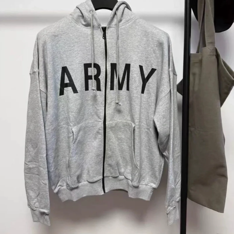 Y2K Hoody ARMY Letter Printed Kanye Hooded Sweatshirt Floral Gray Loose Casual Zipper Cardigan Jacket Men's Women's Clothes
Y2K Hoody ARMY Letter Printed Kanye Hooded Sweatshirt Floral Gray Loose Casual Zipper Cardigan Jacket Men's Women's Clothes