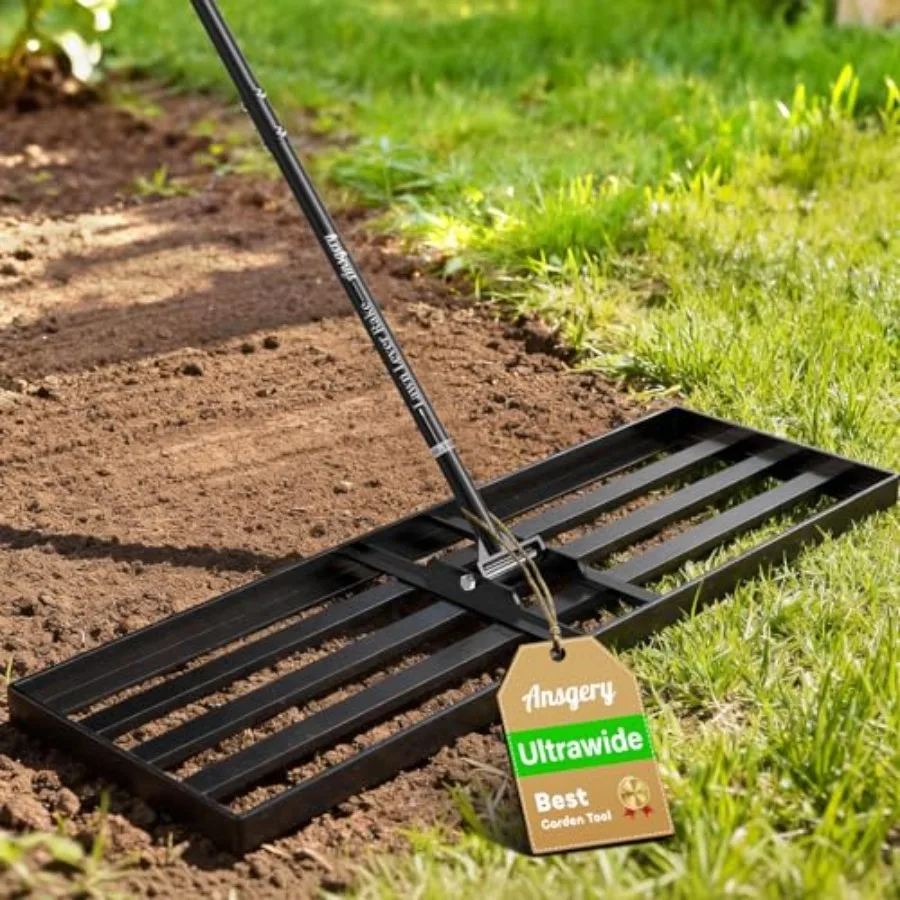 Lawn Leveling Rake 36X12 inch, Lawn Leveler with 78" Long Handle, Heavy Duty Ground Leveler for Yard, Sand, Dirt, Golf and Farm
Lawn Leveling Rake 36X12 inch, Lawn Leveler with 78" Long Handle, Heavy Duty Ground Leveler for Yard, Sand, Dirt, Golf and Farm