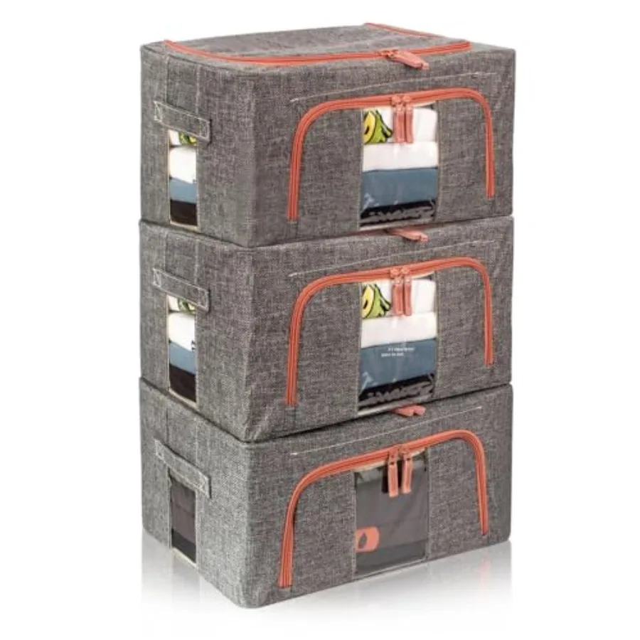 3 Pack Foldable Clothes Storage Bs Box Stackable Steel Frame Closet Contaers Organizer with Clear Wdows Len Fabric Bags for Bed
3 Pack Foldable Clothes Storage Bs Box Stackable Steel Frame Closet Contaers Organizer with Clear Wdows Len Fabric Bags for Bed