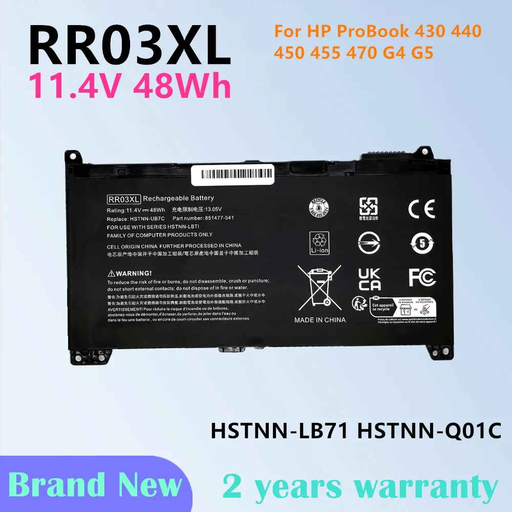 RR03XL Laptop battery FOR HP ProBook 430 440 450 455 470 G4 HSTNN-LB71 HSTNN-Q01C HSTNN-Q02C HSTNN-PB6W HSTNN-UB7C
RR03XL Laptop battery FOR HP ProBook 430 440 450 455 470 G4 HSTNN-LB71 HSTNN-Q01C HSTNN-Q02C HSTNN-PB6W HSTNN-UB7C
