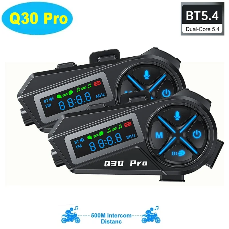 Q30 Pro Motorcycle Helmet Bluetooth Headset 2-People Intercom Distance 500M IP56 Waterproof LED HD Digital Display Music Sharing
Q30 Pro Motorcycle Helmet Bluetooth Headset 2-People Intercom Distance 500M IP56 Waterproof LED HD Digital Display Music Sharing