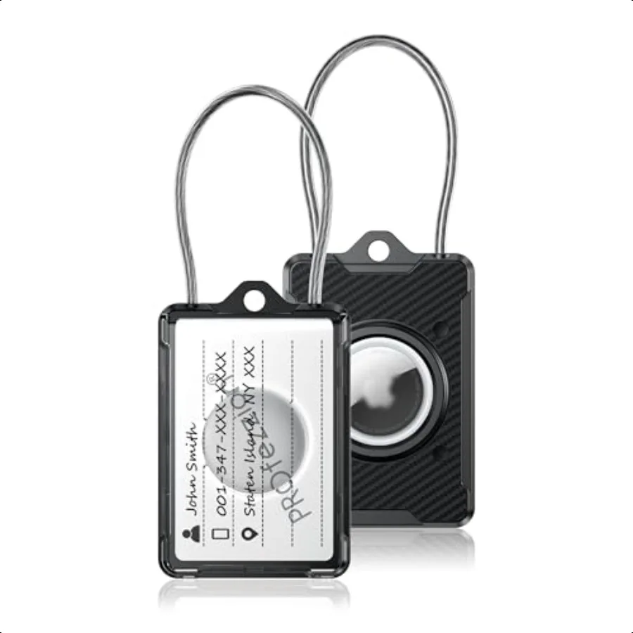 Lage Tag AirTag Holder with Name ID Cards Lage Name Tag with Wire Cable Key Rings for Lage Bag Travel Suitcase Backpack Scratch
Lage Tag AirTag Holder with Name ID Cards Lage Name Tag with Wire Cable Key Rings for Lage Bag Travel Suitcase Backpack Scratch