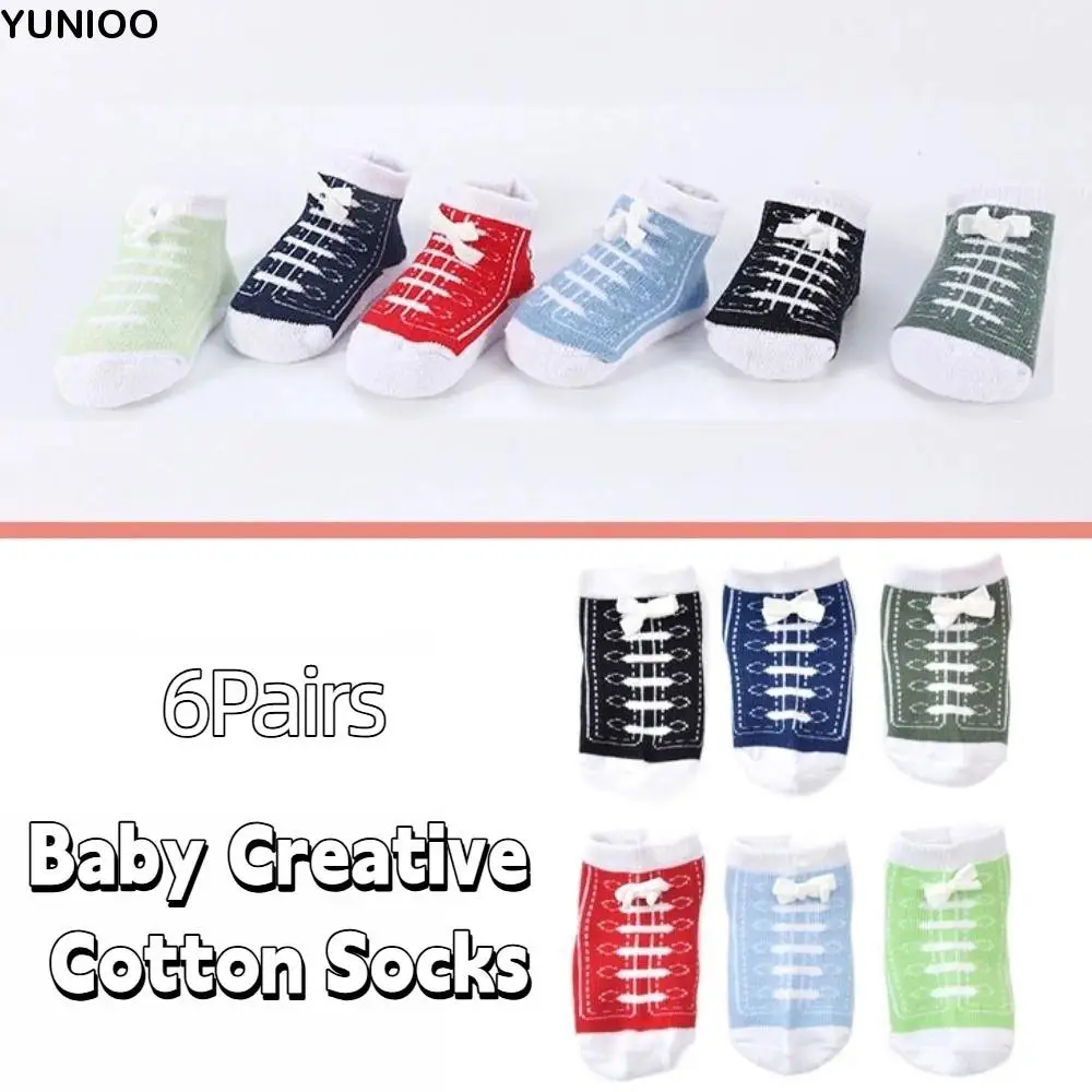 6Pairs Creative Baby Cotton Socks Bowknot Imitation Shoelaces Toddle Short Tube Socks Autumn Spring Cute Newborn Socks Children
6Pairs Creative Baby Cotton Socks Bowknot Imitation Shoelaces Toddle Short Tube Socks Autumn Spring Cute Newborn Socks Children