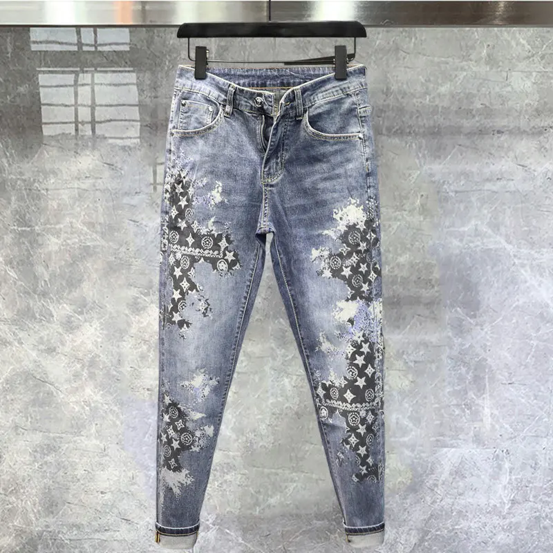 Masculina European Streetwear Fashion Jeans Contrasting Check Print Pattern Jeans Mens Trend Designer Jeans Hombre Denim Jean
Masculina European Streetwear Fashion Jeans Contrasting Check Print Pattern Jeans Mens Trend Designer Jeans Hombre Denim Jean