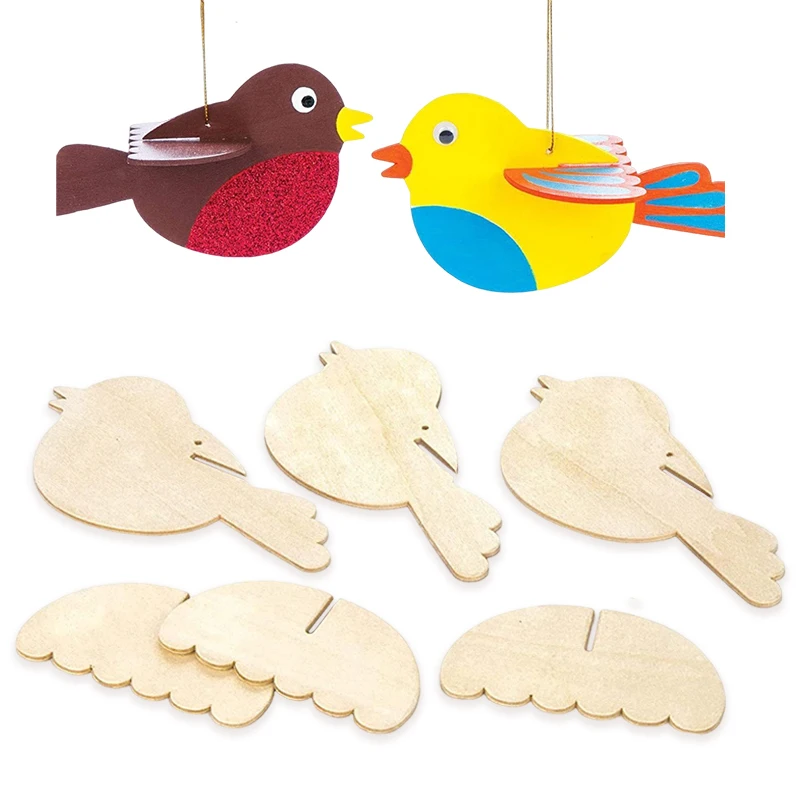 1/3/5pcs Unfinished Wooden Ornaments - Blank Wooden Bird Hanging Decorations, Colorful Painted Design (with Hemp Rope)
1/3/5pcs Unfinished Wooden Ornaments - Blank Wooden Bird Hanging Decorations, Colorful Painted Design (with Hemp Rope)
