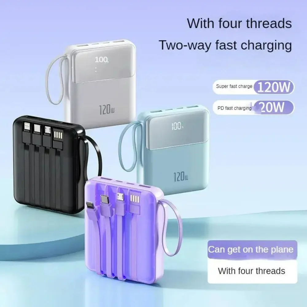 PD22.5W 120W Fast Charging Portable Power Bank 20000mAh4 in 1 Built-in Cable Ultra-fast Interface LCD Display Power Banks
PD22.5W 120W Fast Charging Portable Power Bank 20000mAh4 in 1 Built-in Cable Ultra-fast Interface LCD Display Power Banks