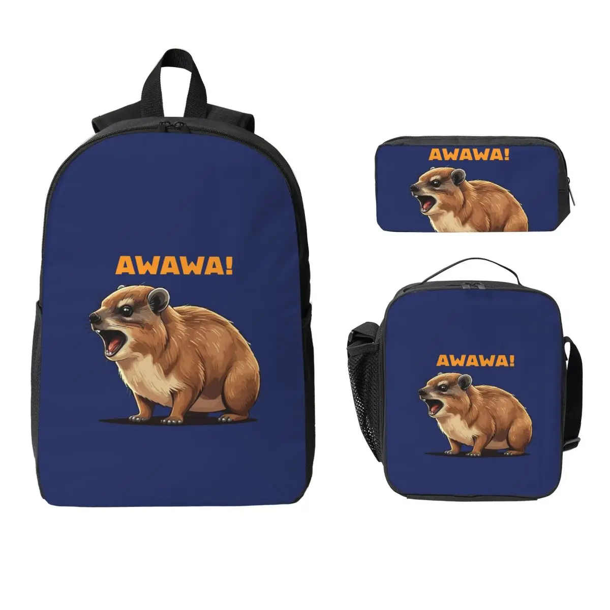 Rock Hyrax Lover Awawa Groundhog Dassi Backpack Student Boys Girls BookBag School Bags 3ps Insulated Lunch Bag Pencil Case
Rock Hyrax Lover Awawa Groundhog Dassi Backpack Student Boys Girls BookBag School Bags 3ps Insulated Lunch Bag Pencil Case