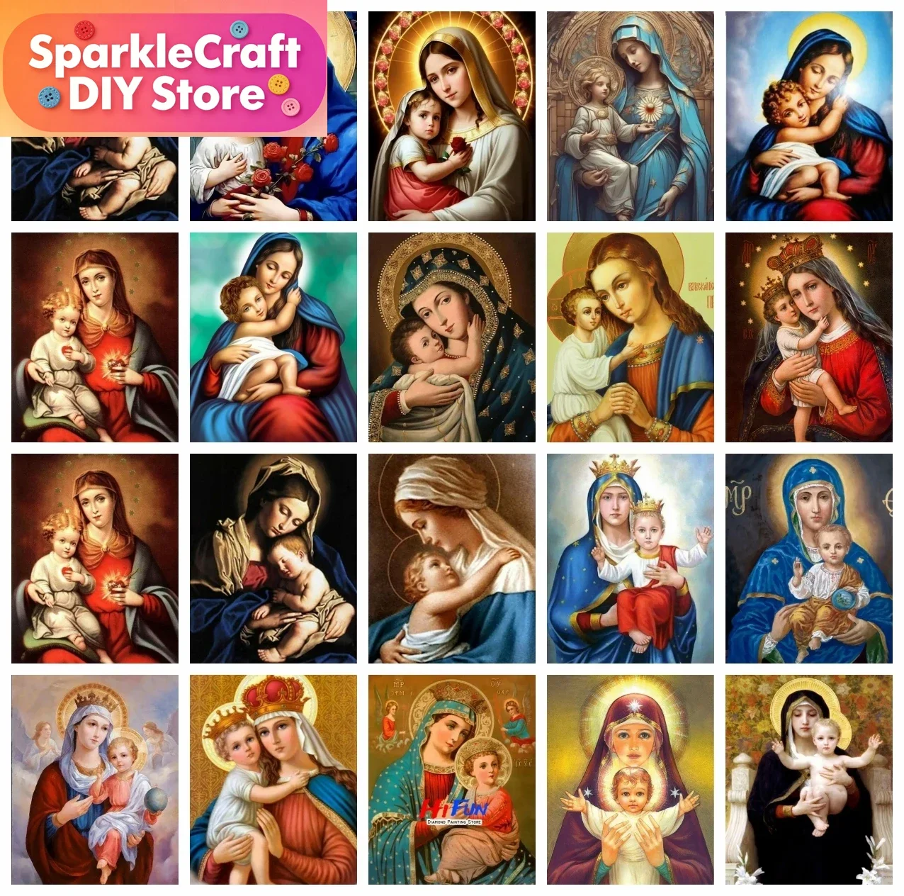1pc frameless Diamond Painting Virgin Mary Cross Stitch Wall Decoration Handmade 5d Diy Needlework Embroidery Religious Icon Ro
1pc frameless Diamond Painting Virgin Mary Cross Stitch Wall Decoration Handmade 5d Diy Needlework Embroidery Religious Icon Ro