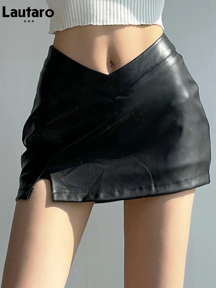 Lautaro Black Soft Stretchy Lightweight Pu Leather Mini Skirt Women with Slit Low V Waist Sexy Short Summer Luxury Chic Clothes
Lautaro Black Soft Stretchy Lightweight Pu Leather Mini Skirt Women with Slit Low V Waist Sexy Short Summer Luxury Chic Clothes
