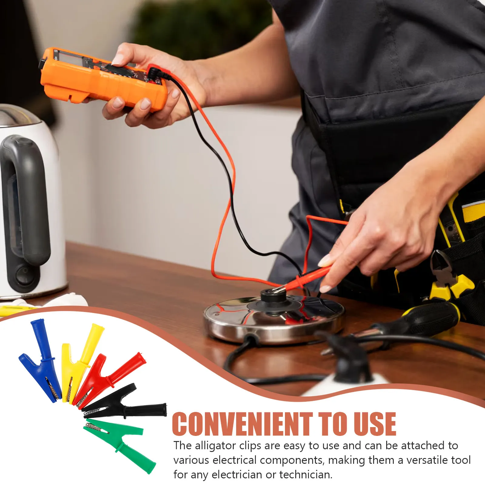 Набор из 5 изолированных резиновыми накладками медных зажимов типа «крокодил» для мультиметра и автомобильных испытаний
Набор из 5 изолированных резиновыми накладками медных зажимов типа «крокодил» для мультиметра и автомобильных испытаний