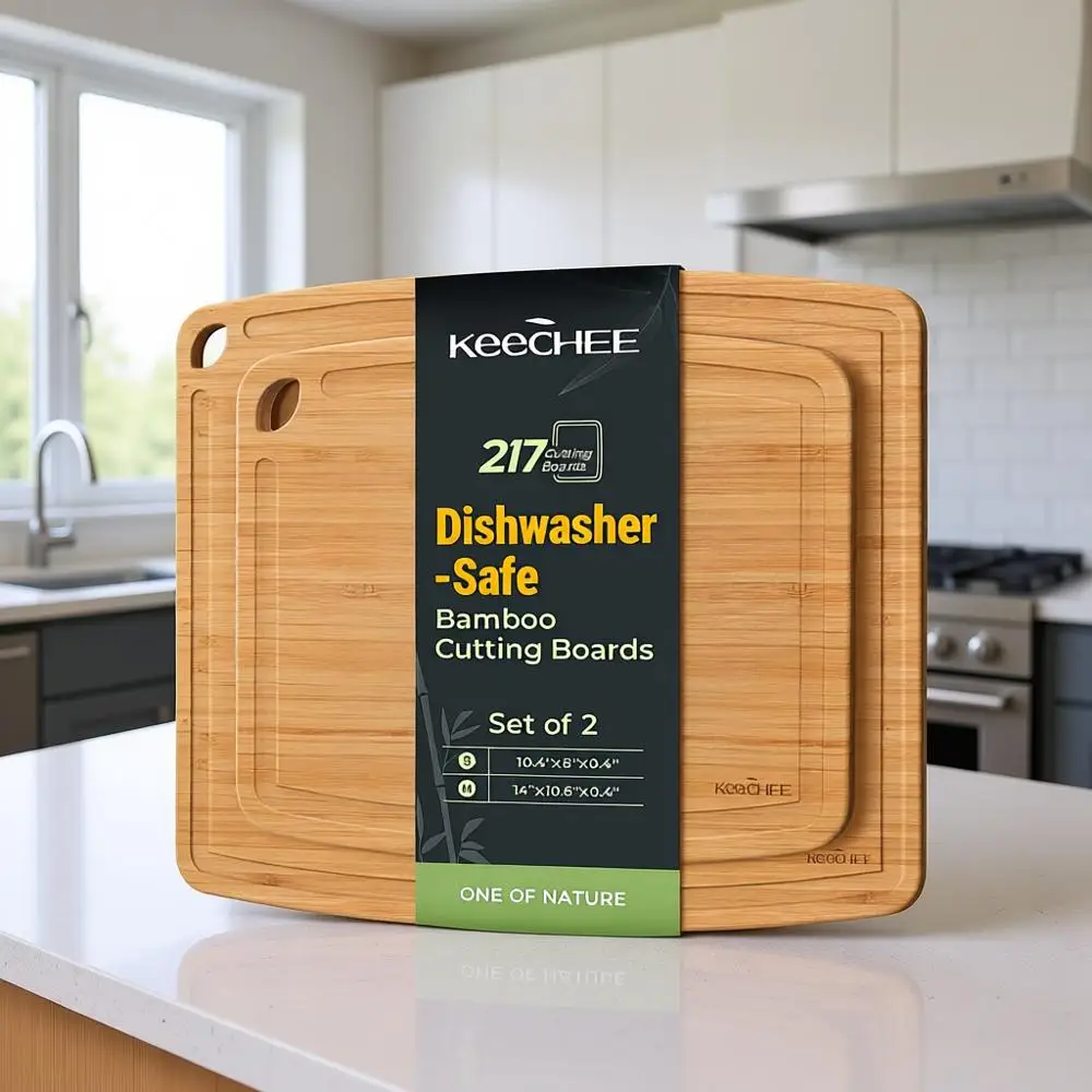 Прочные разделочные доски из бамбука — легкие, удобные для хранения и очистки для занятых кухонь (средние и маленькие)
Прочные разделочные доски из бамбука — легкие, удобные для хранения и очистки для занятых кухонь (средние и маленькие)