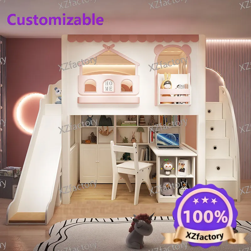 CustomizableKids Castle Bed, Boys & Girls Bunk Bed, Upper and Lower Bunk with High Guardrail, Tree House Bed for Boys and Girls
CustomizableKids Castle Bed, Boys & Girls Bunk Bed, Upper and Lower Bunk with High Guardrail, Tree House Bed for Boys and Girls