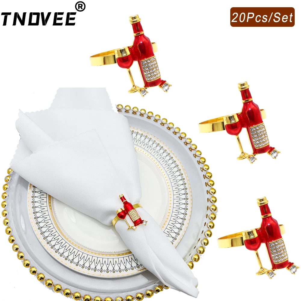 20Pcs Red Wine Bottle Napkin Rings Exquisite Handcrafted Bottle Napkin Holder Buckles for Anniversary Wedding Dining Table Decor
20Pcs Red Wine Bottle Napkin Rings Exquisite Handcrafted Bottle Napkin Holder Buckles for Anniversary Wedding Dining Table Decor