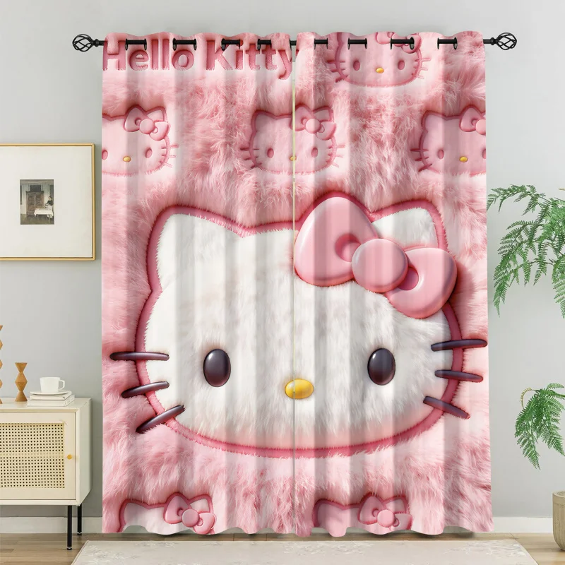 Плюшевые шторы Sanrio Hello Kitty с розовым принтом, 3D-эффектом и эффектом затемнения, милые пушистые занавески для декора спальни девочек, комплект из 2 панелей
Плюшевые шторы Sanrio Hello Kitty с розовым принтом, 3D-эффектом и эффектом затемнения, милые пушистые занавески для декора спальни девочек, комплект из 2 панелей