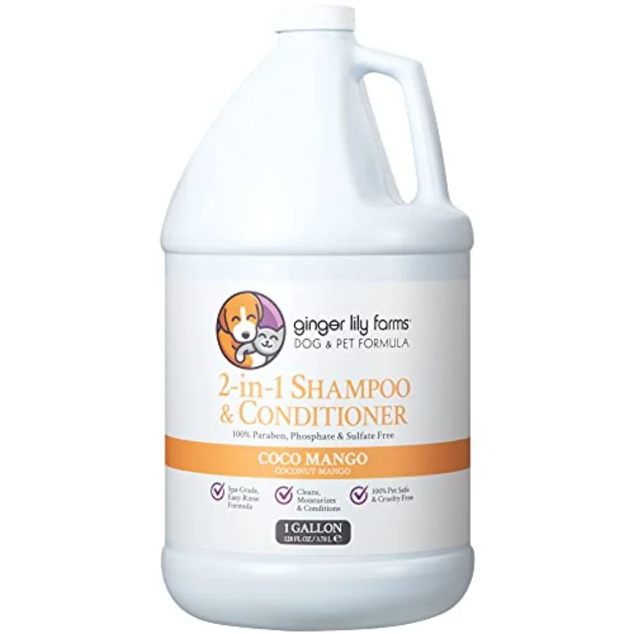 Ginger Lily Farms Dog and Pet Formula 2-in-1 Shampoo and Conditioner, 100% Vegan and Cruelty-Free, Coco Mango, 1 Gallon Refill
Ginger Lily Farms Dog and Pet Formula 2-in-1 Shampoo and Conditioner, 100% Vegan and Cruelty-Free, Coco Mango, 1 Gallon Refill