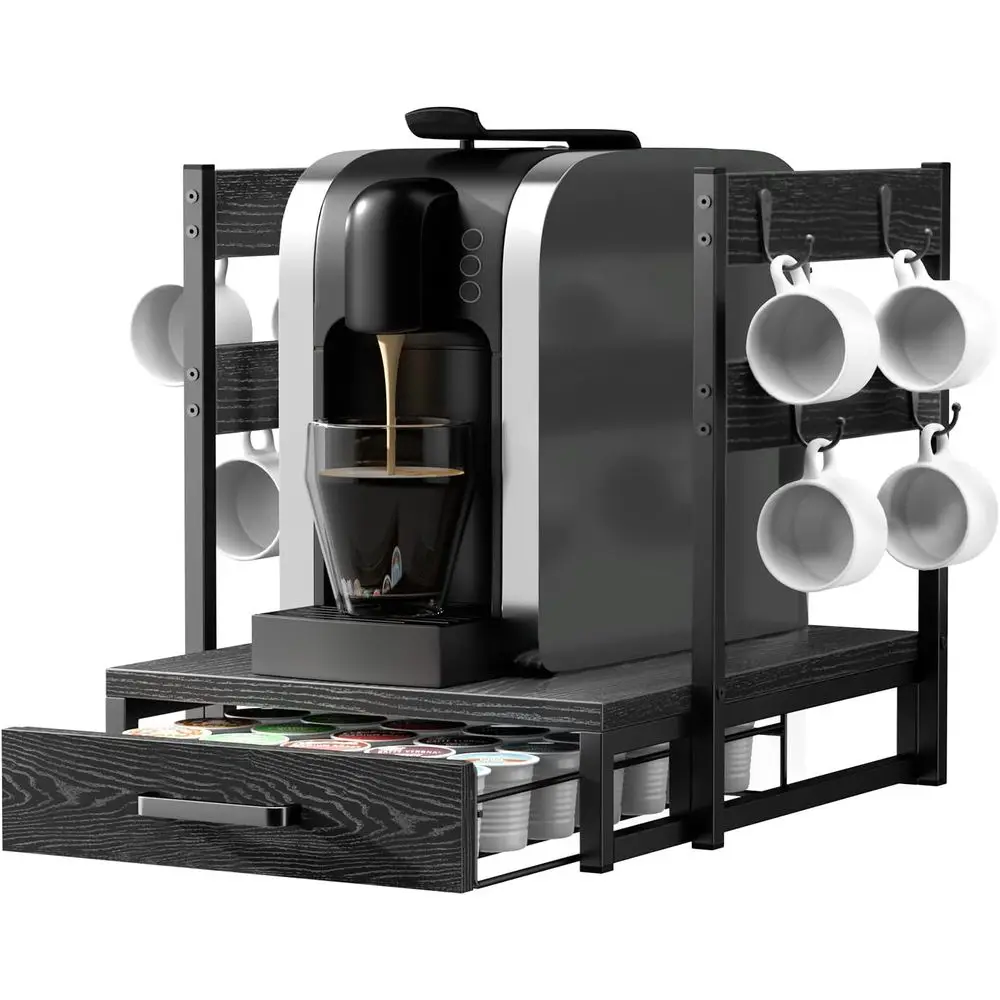 35 Pods K-Cup Holder Organizer with Cup Holder, Durable Coffee Maker Stand with Storage, Black
35 Pods K-Cup Holder Organizer with Cup Holder, Durable Coffee Maker Stand with Storage, Black