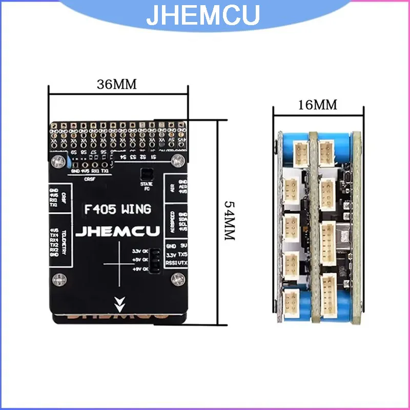 JHEMCU F405 Wing Flight Controller for INAV & Fixed-Wing, Built-in OSD Barometer Gyroscope BEC for RC Airplane FPV UAV
JHEMCU F405 Wing Flight Controller for INAV & Fixed-Wing, Built-in OSD Barometer Gyroscope BEC for RC Airplane FPV UAV